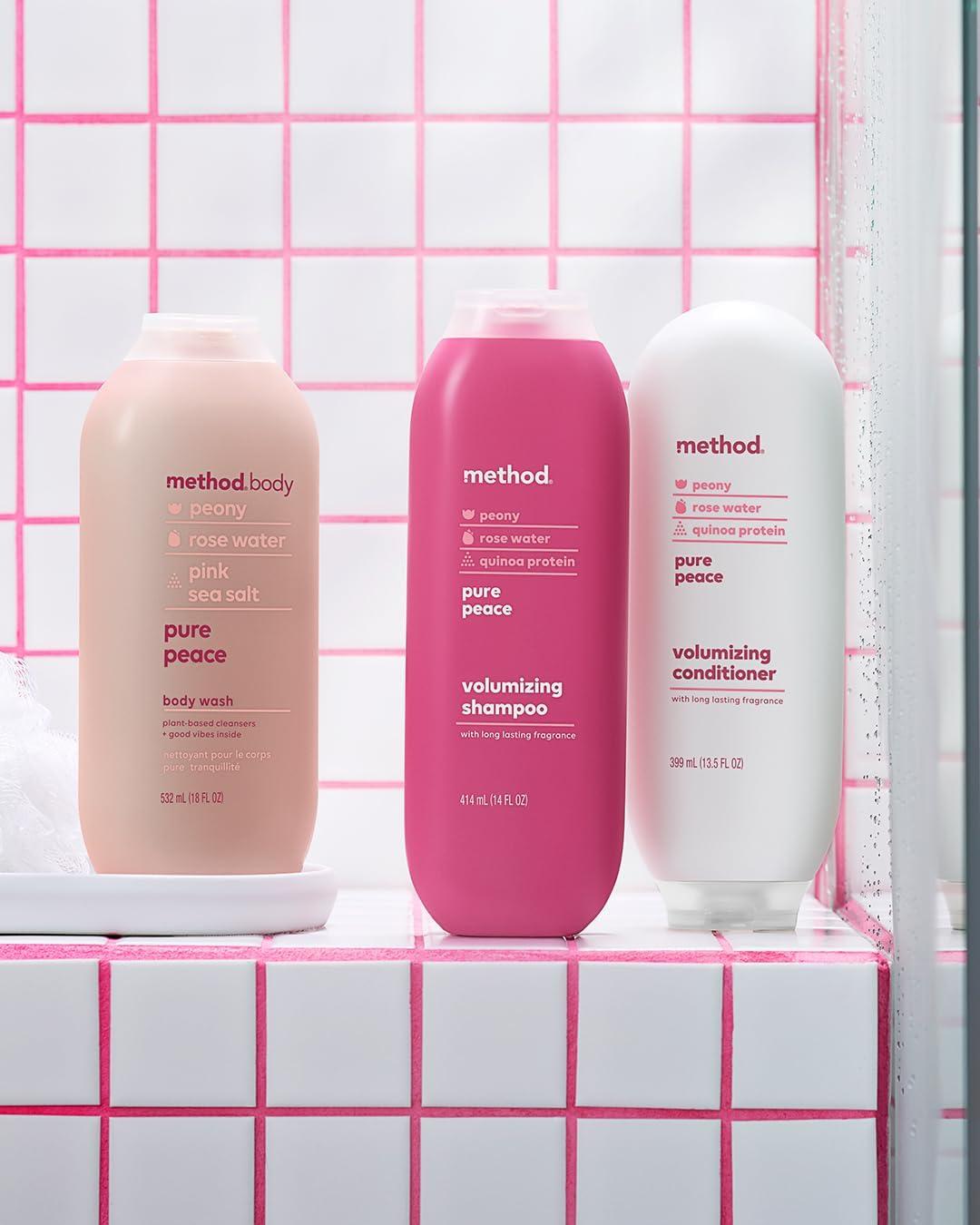 image:imageBundle of Method Volumizing Shampoo Pure Peace 14 oz Pack of 1 Method Volumizing Conditioner Pure Peace 135 oz Pack of 1 Method Body Wash Pure Peace 18 oz Pack of 1