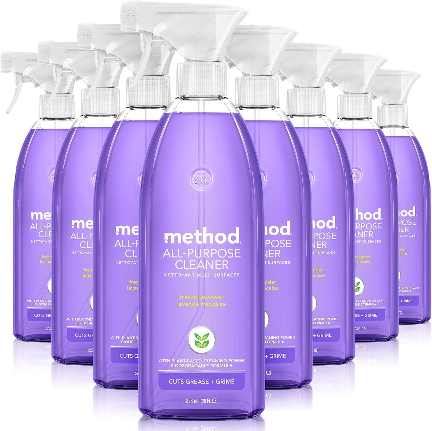 image:imageMethod AllPurpose Cleaner Spray French Lavender Perfect for Most Counters Tiles and More 28 Fl Oz Pack of 8Lavender