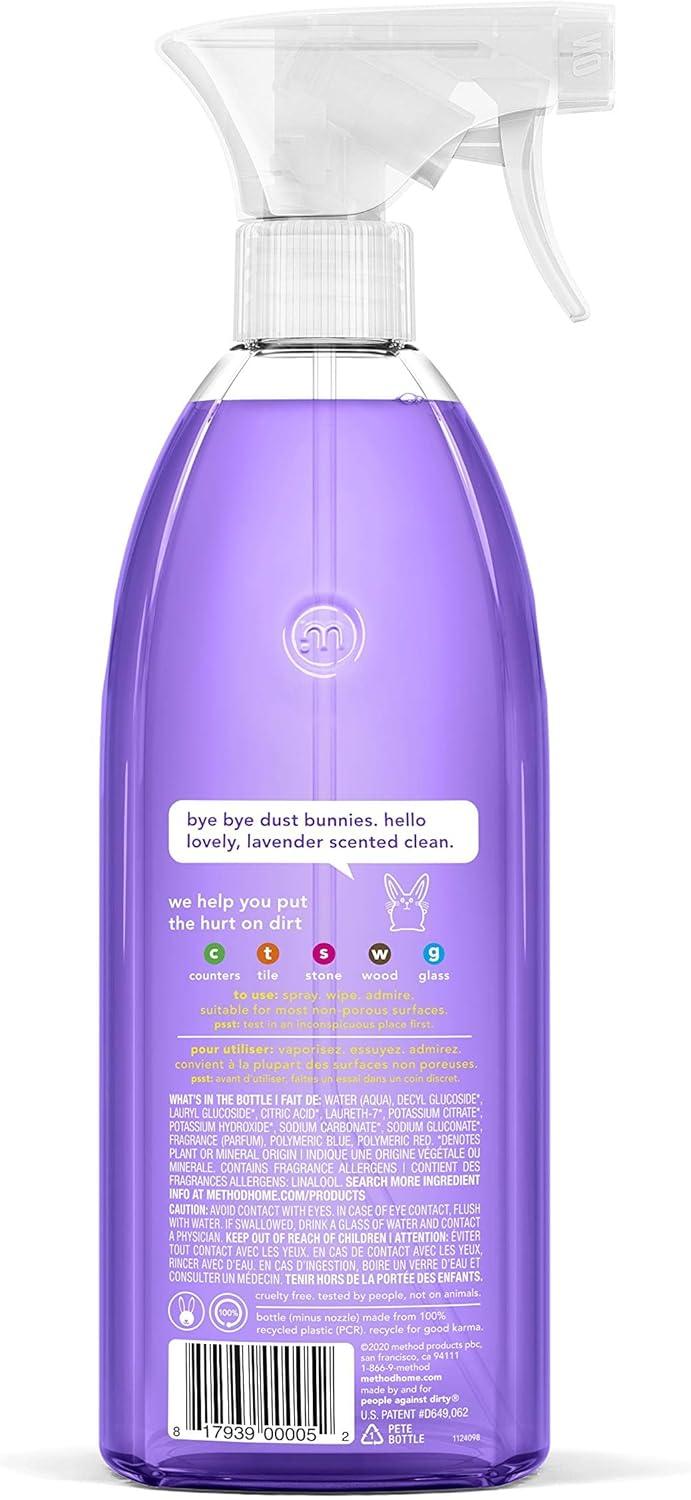 image:imageMethod AllPurpose Cleaner Spray French Lavender Perfect for Most Counters Tiles and More 28 Fl Oz Pack of 8Lavender