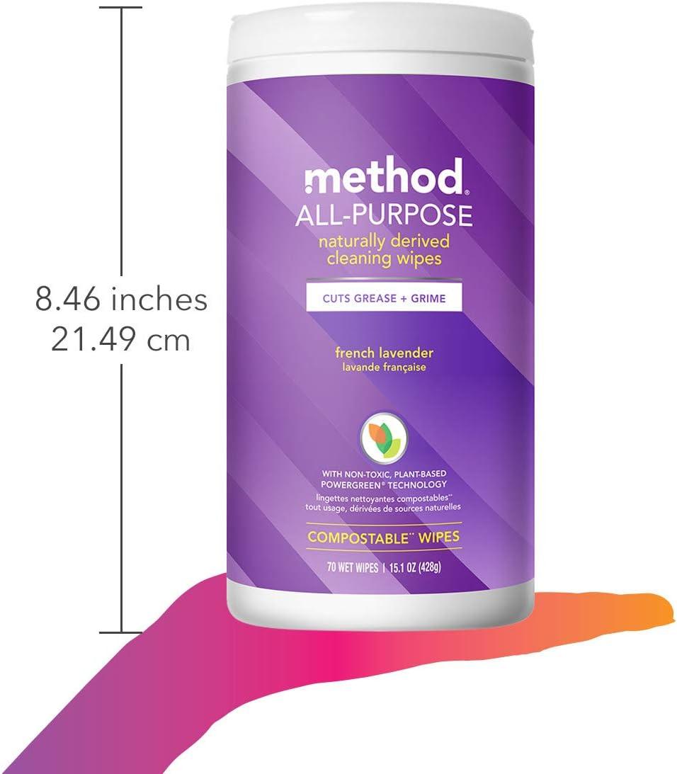 image:imageMethod AllPurpose Cleaning Wipes Lime Sea Salt MultiSurface Compostable 70 Count Pack of 6French Lavender