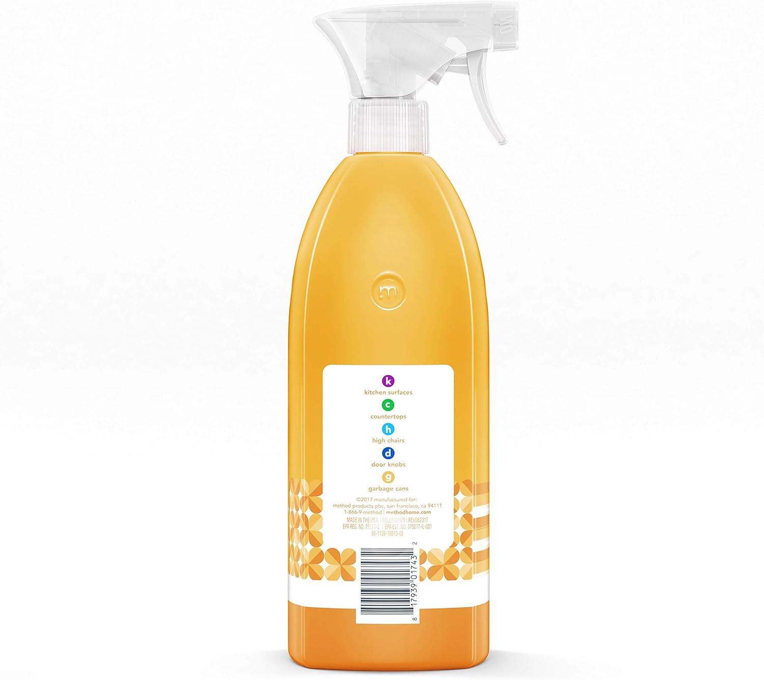 image:imageMethod Antibacterial All Purpose Cleaner Spray Wildflower Kills 999 of Household Germs 28 fl oz Pack of 8Citron