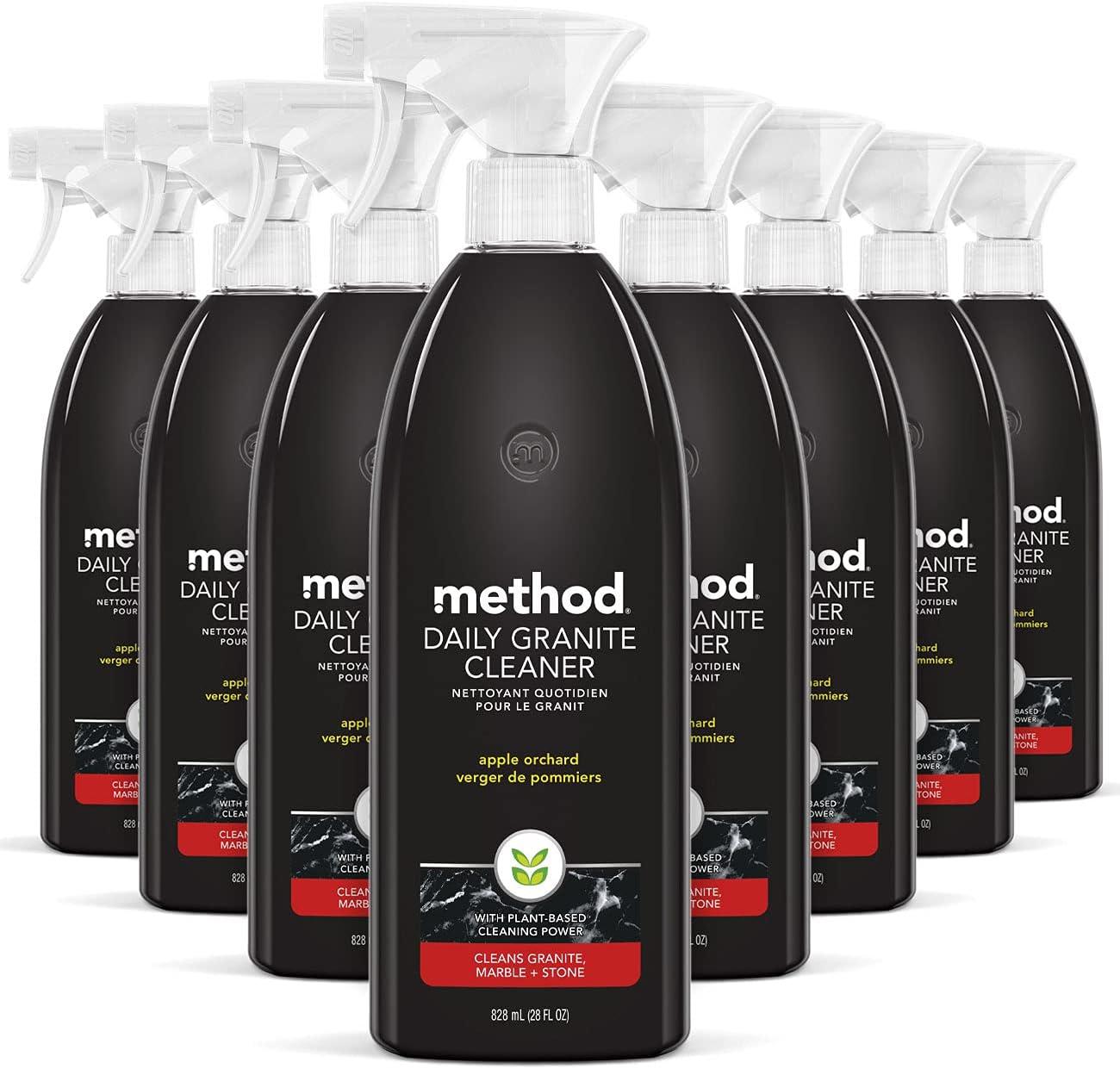image:imageMethod Daily Granite Cleaner Spray Apple Orchard Cleaning Agent for Granite Marble and Other Sealed Stone 28 fl oz Spray Bottles Pack of 8Apple Orchard