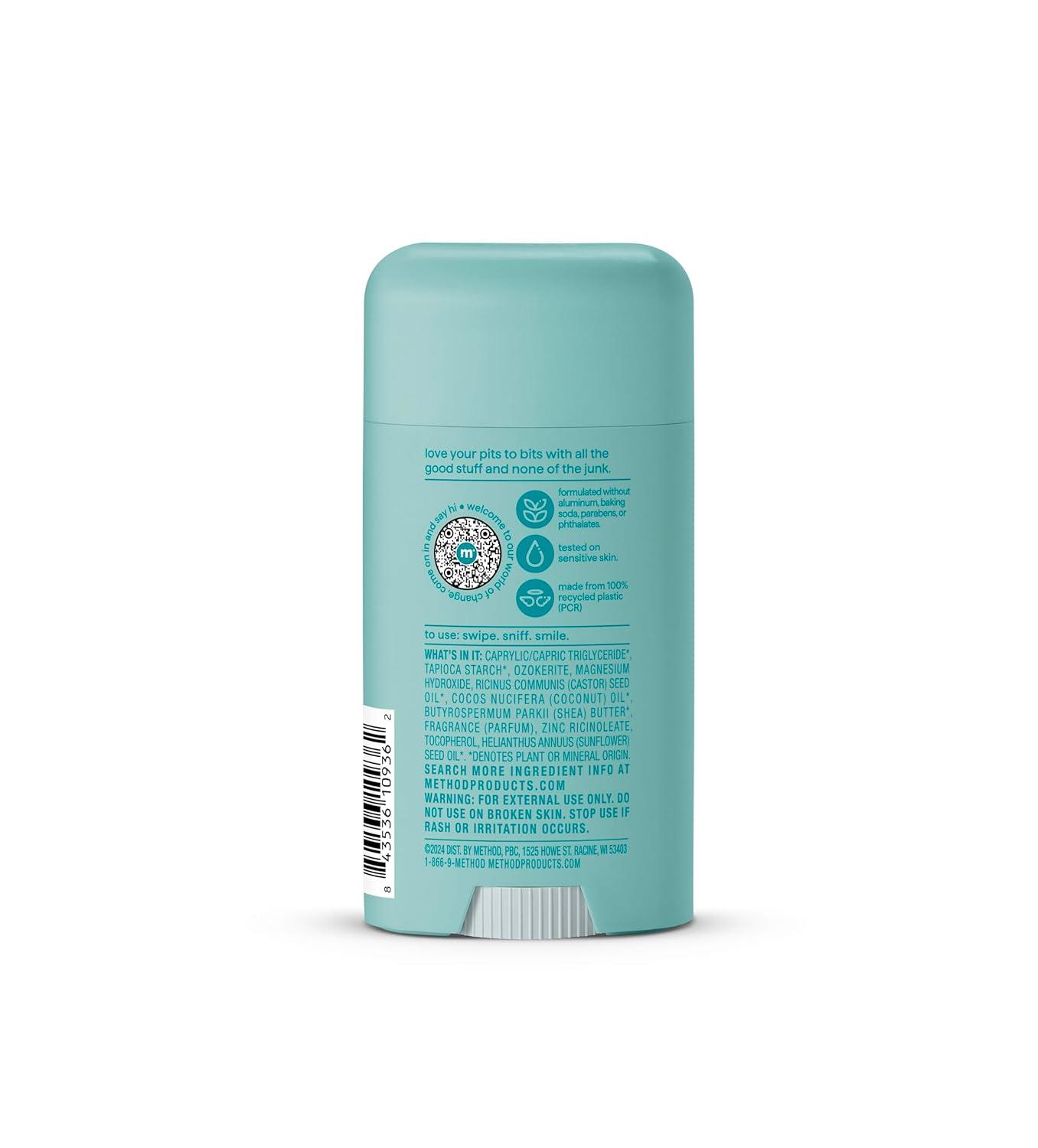 image:imageMethod Deodorant Pure Peace Rose Water Peonies Pink Sea Salt notes 24 Hour Odor Protection 265 ozCoco Twist