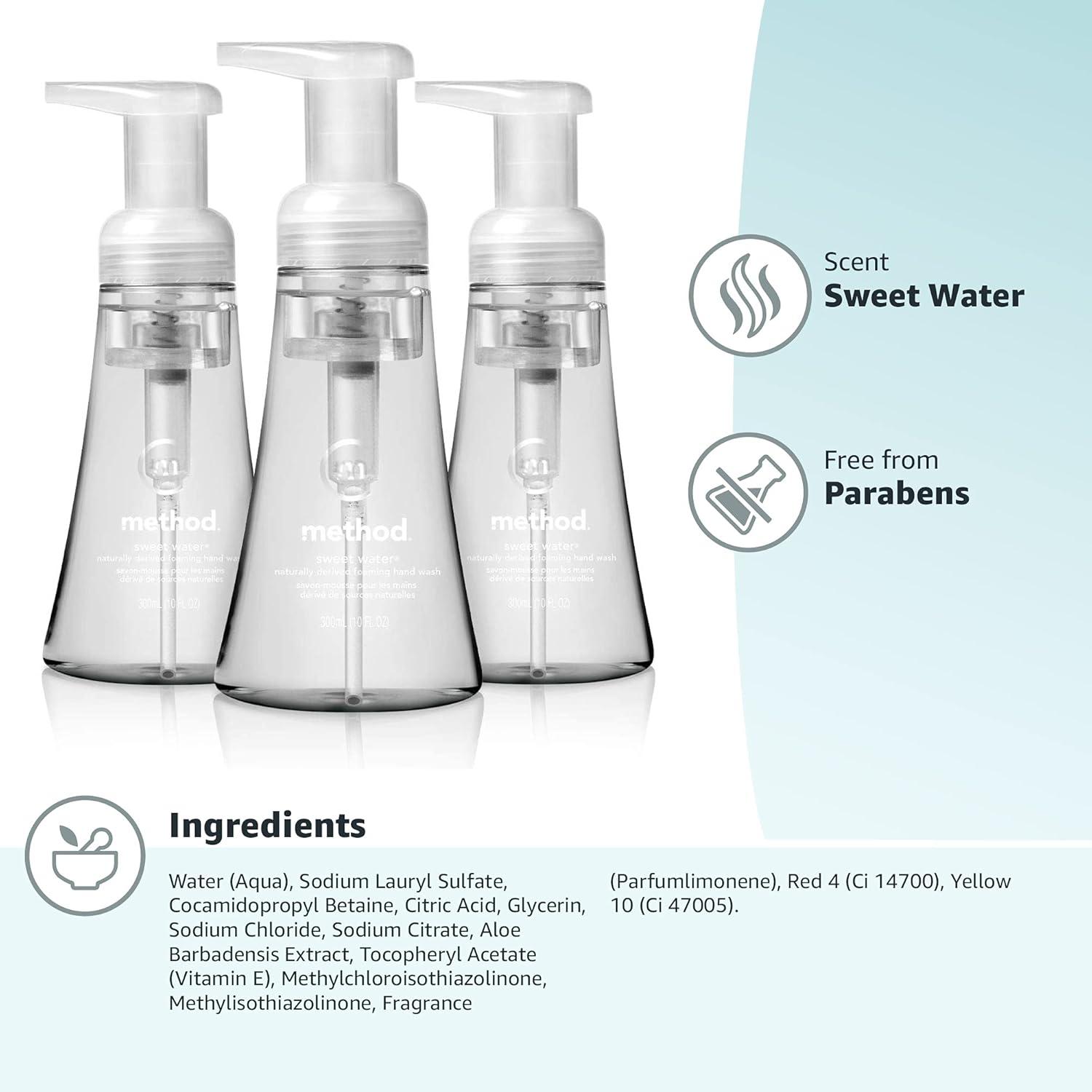 image:imageMethod Foaming Hand Soap Sweet Water Paraben and Phthalate Free 10 fl oz Pack of 310 Fl Oz Pack of 3