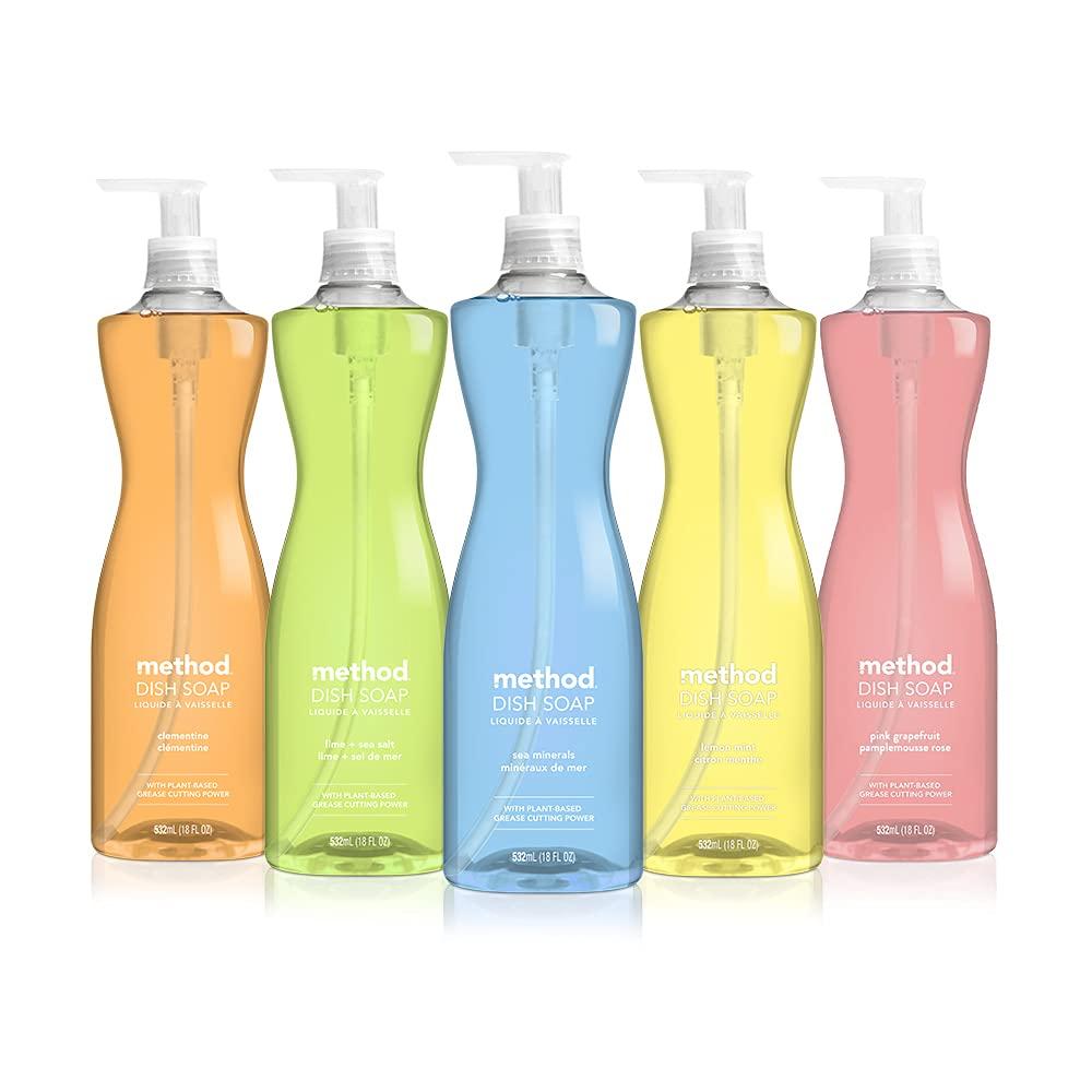 image:imageMethod Gel Dish Soap Sea Minerals Scent Tough on Grease amp Stuckon Food Cruelty Free Formula Made with Recycled Plastic 18 Fl Oz Pack of 6Sea Minerals