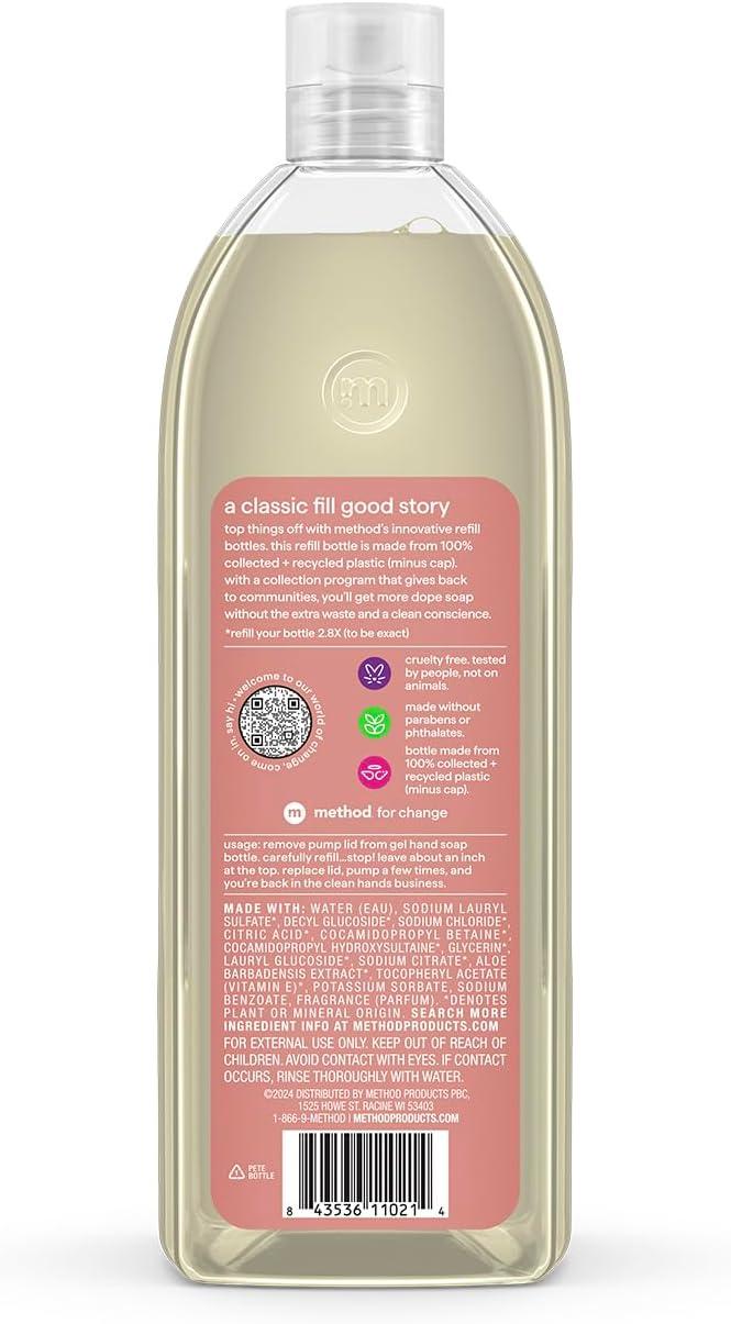 image:imageMethod Gel Hand Soap Vanilla Raspberry Reusable Pink Aluminum Bottle 12 oz Pack of 3Vanilla Raspberry