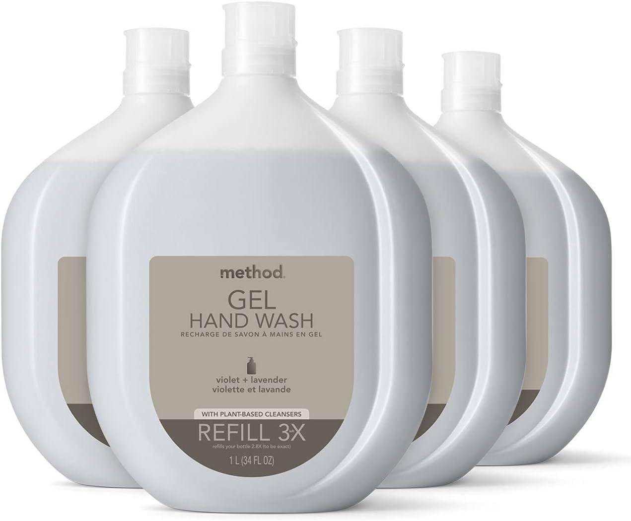 image:imageMethod Gel Hand Soap Violet Lavender Reusable Silver Aluminum Bottle 12 oz Pack of 3Violet Lavender