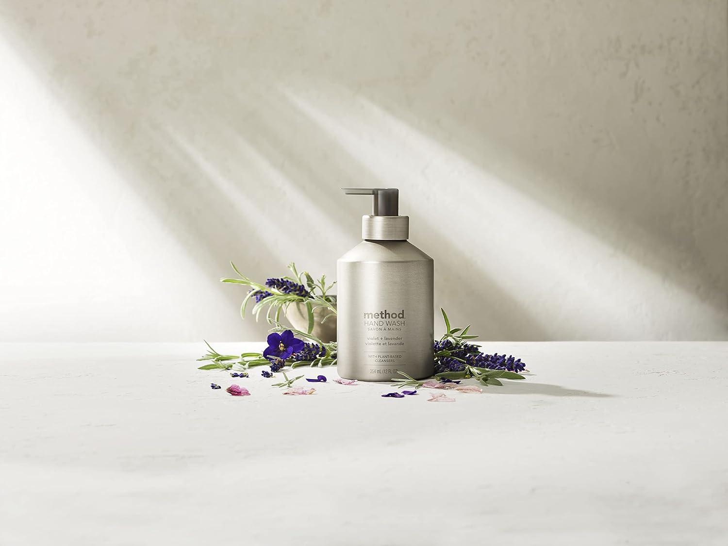 image:imageMethod Gel Hand Soap Violet Lavender Reusable Silver Aluminum Bottle 12 oz Pack of 3Violet Lavender