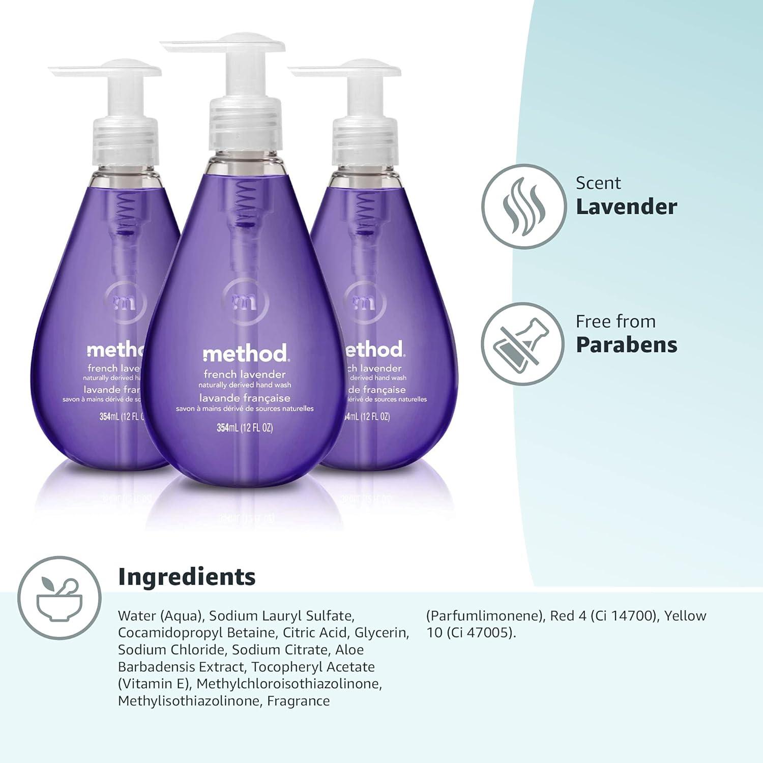 image:imageMethod Gel Hand Wash French Lavender 12 fl oz Pack of 612 Fl Oz Pack of 3