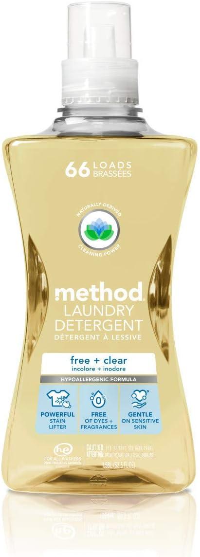 image:imageMethod Liquid Laundry Detergent Coconut Cactus Water 66 Loads Per Bottle Stain Remover 535 Fl Oz Pack of 1Fragrance Free