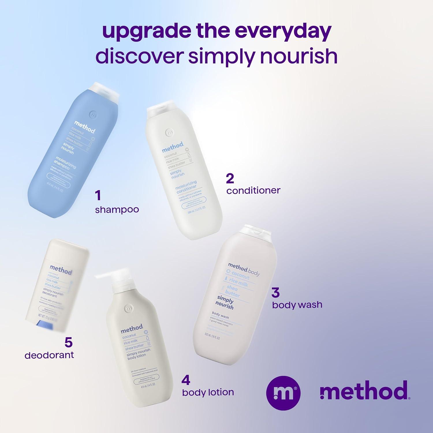 image:imageMethod Moisturizing Conditioner Simply Nourish Revitalizes Dry Hair Safe for ColorTreated Hair Sulfate Free and Cruelty Free 135 oz135 Ounce Pack of 1