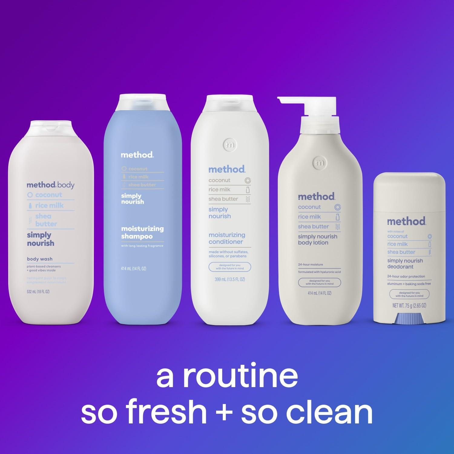 image:imageMethod Moisturizing Shampoo Simply Nourish Hydrates and Revives Dry Hair Safe for ColorTreated Hair Sulfate Free and Cruelty Free 14 oz14 Ounce Pack of 2