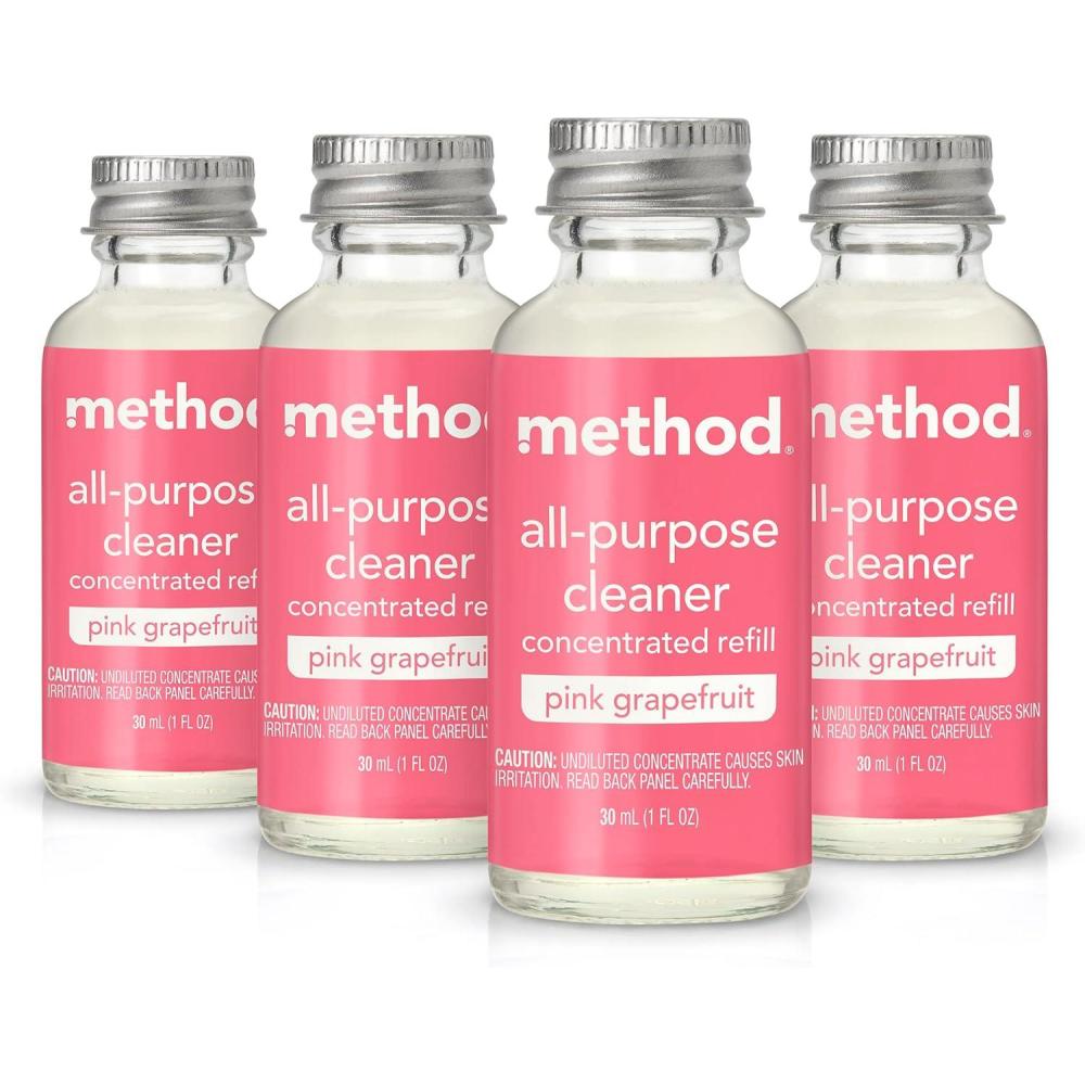image:imageMethod AllPurpose Cleaner Concentrates Refills Pink Grapefruit 4 Recyclable 1 fl oz Refills
