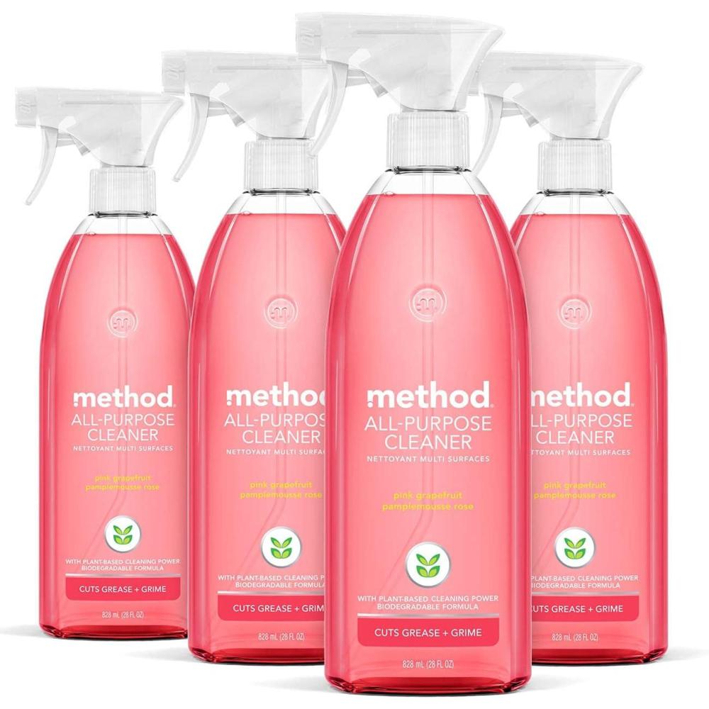 image:imageMethod AllPurpose Cleaner Spray Pink Grapefruit Perfect for Most Counters Tiles and More 28 Fl Oz Pack of 428 Fl Oz Pack of 4