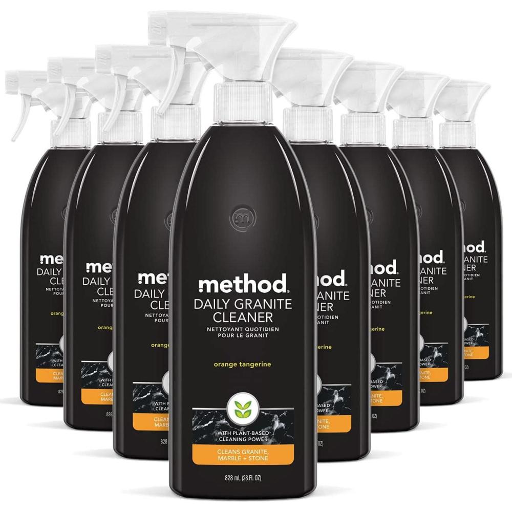 image:imageMethod Daily Granite Cleaner Spray Apple Orchard Cleaning Agent for Granite Marble and Other Sealed Stone 28 fl oz Spray Bottles Pack of 8Orange Tangerine