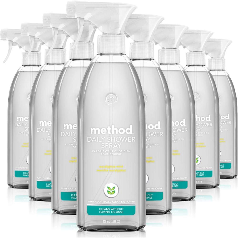 image:imageMethod Daily Shower Cleaner Spray amp Spray and Walk Away Eucalyptus Mint Scent 28 Fl Oz Pack of 8 Packaging May VaryEucalyptus Mint