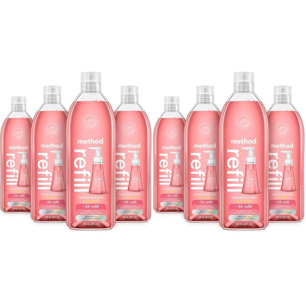 image:imageMethod Foaming Hand Soap Refill Pink Grapefruit Recyclable Bottle 28 fl oz Pack of 4 Packaging May Vary28 Fl Oz Pack of 8