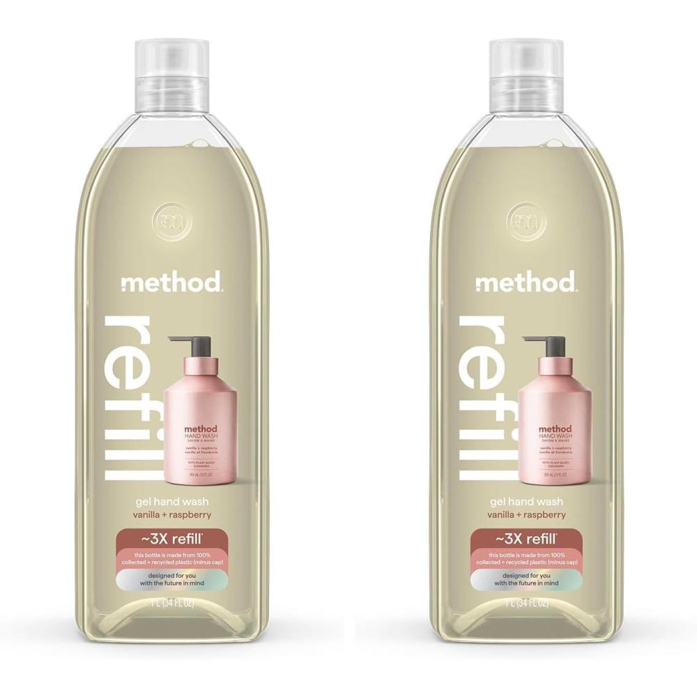 image:imageMethod Gel Hand Soap Refill Vanilla Raspberry 34 Fl Oz Pack of 1 Packaging May Vary34 Fl Oz Pack of 2