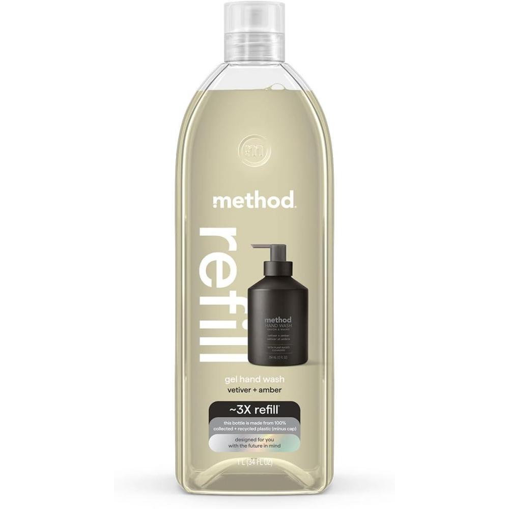 image:imageMethod Gel Hand Soap Refill Vetiver Amber 34 Fl Oz Pack of 1 Packaging May Vary