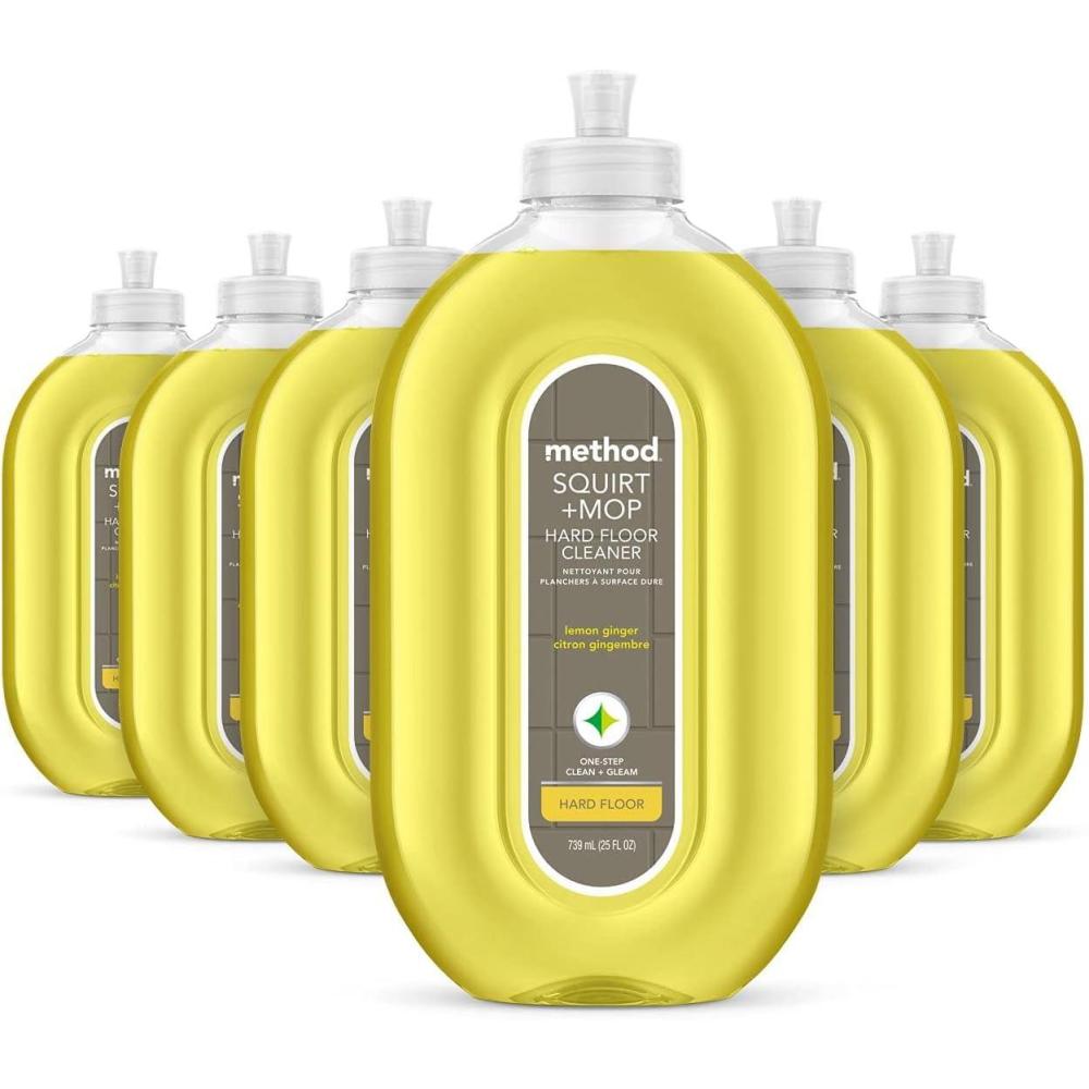 image:imageMethod Hardwood Floor Cleaner Squirt Mop Design Use as Laminate or Sealed Wood Floor Cleaner Almond Scent 25 Fl Oz 6 Pack Packaging May VaryLemon Ginger