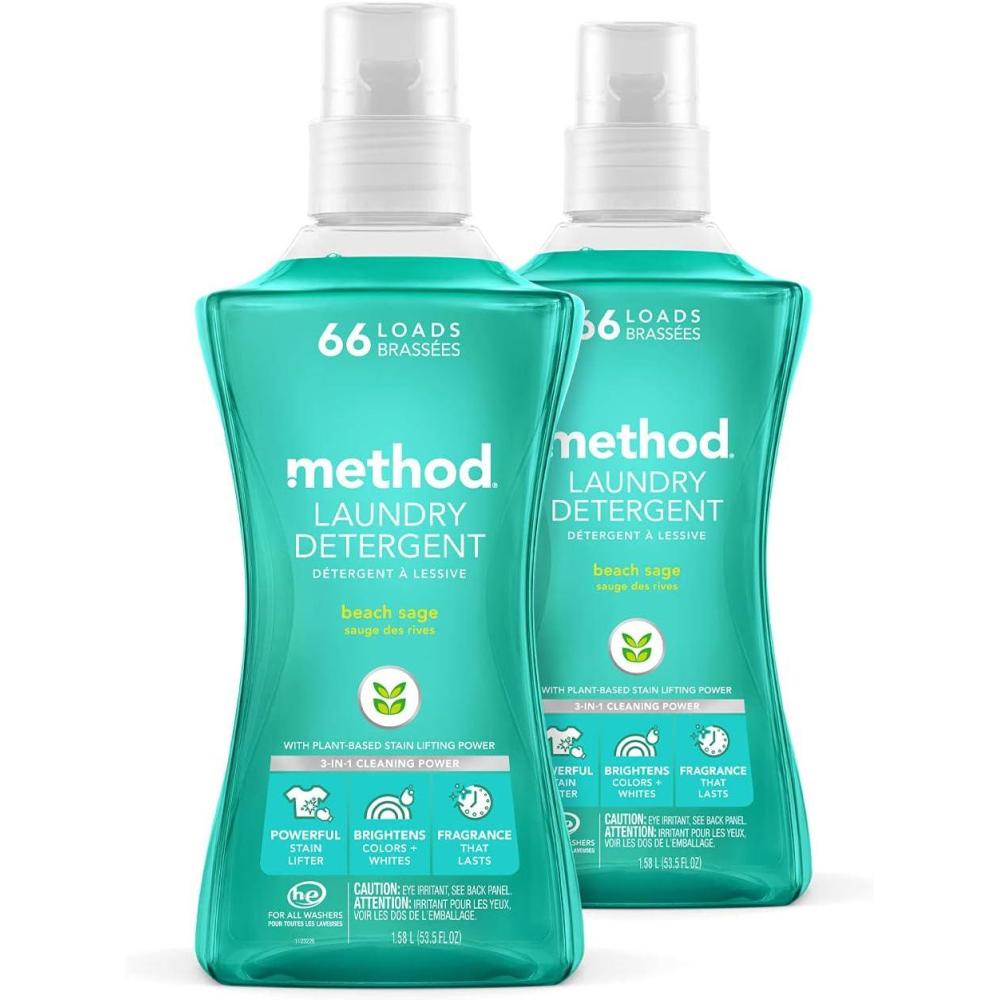 image:imageMethod Laundry Detergent Beach Sage 535 Ounces 66 Loads 2 Pack Packaging May Vary