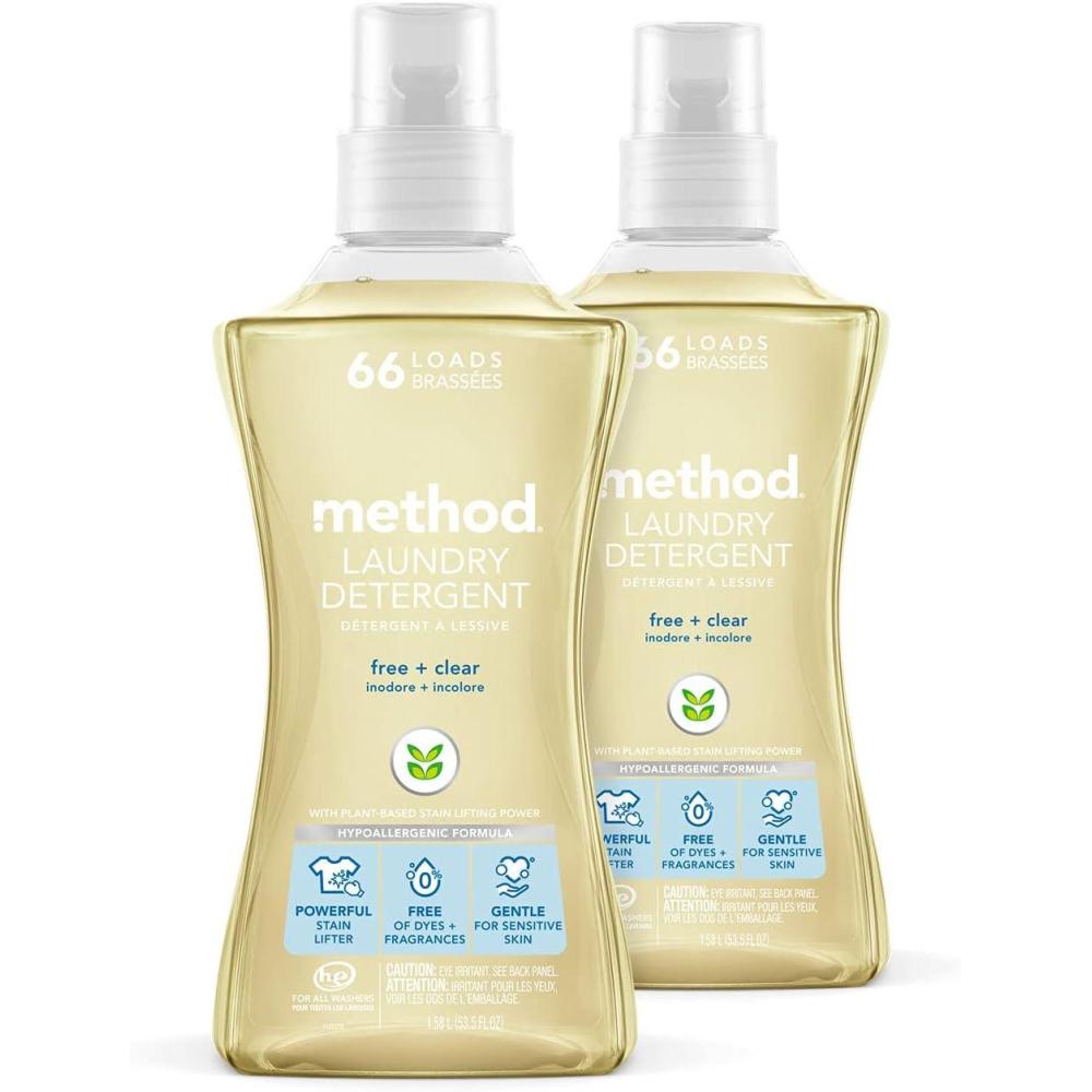 image:imageMethod Laundry Detergent Free Clear 535 Fluid Ounces 66 Loads 2 pack Packaging May Vary