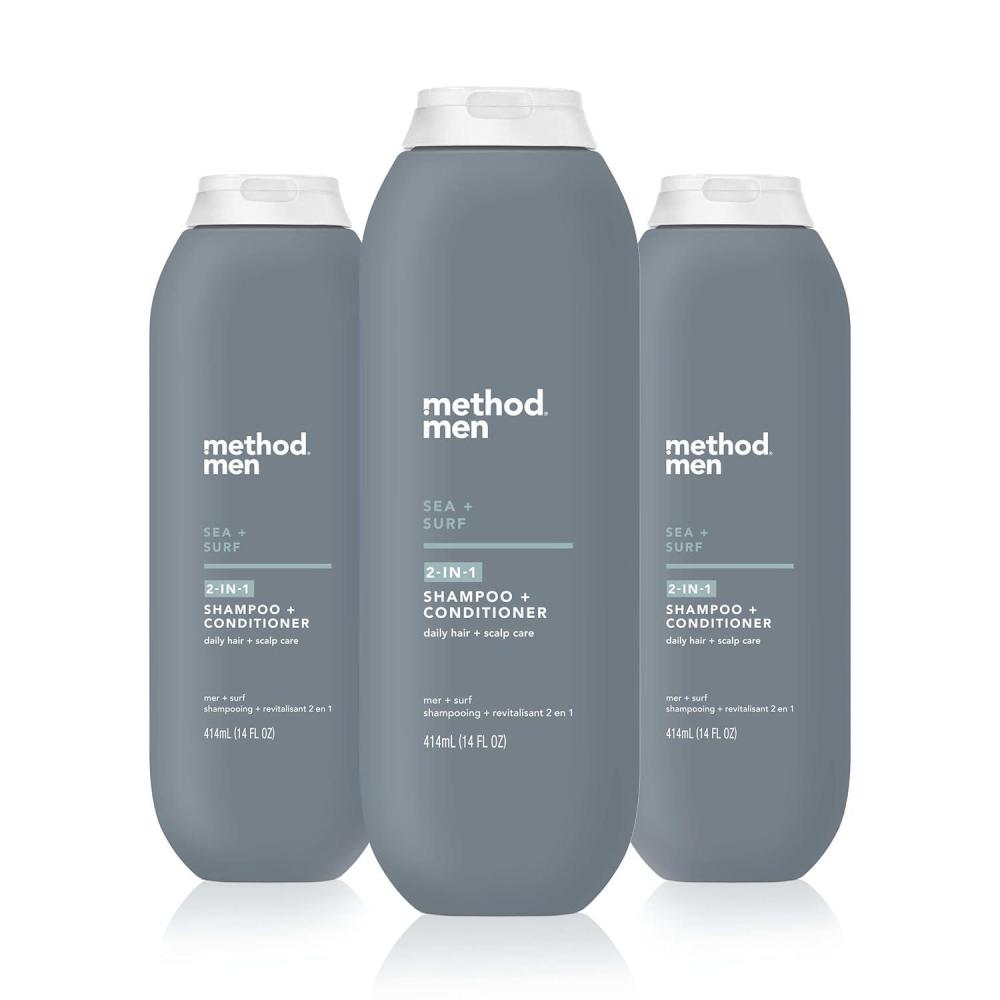 image:imageMethod Men 2in1 Shampoo  Conditioner Sea  Surf Pack Of 6 Sea amp Surf 6 CountSea  Surf