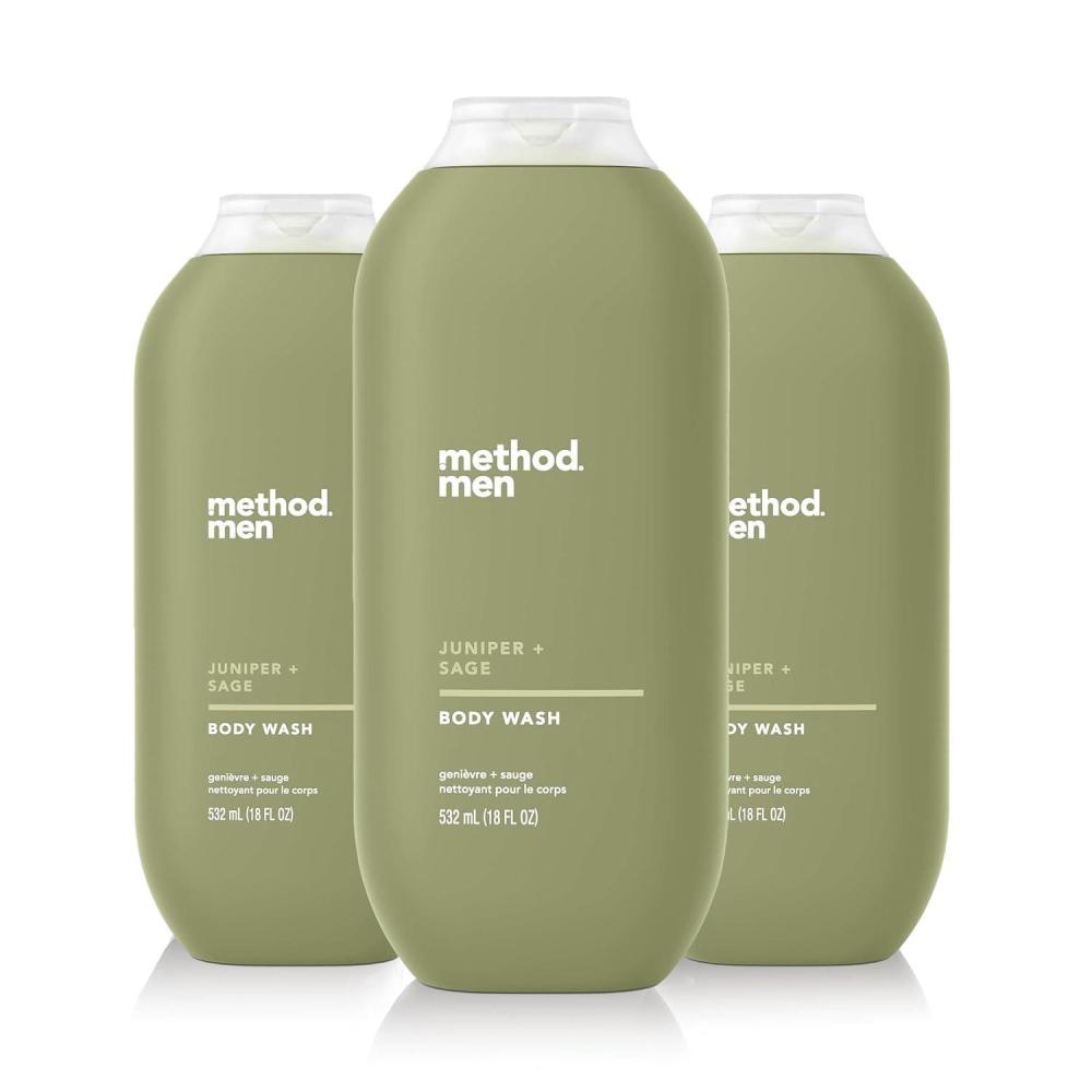 image:imageMethod Men Body Wash Cedar Cypress Paraben and Phthalate Free 18 FL Oz Pack of 3Juniper Sage