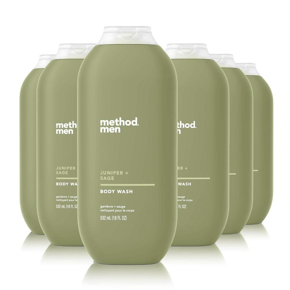 image:imageMethod Men Body Wash Cedar  Cypress Paraben and Phthalate Free 18 FL Oz Pack of 6Juniper  Sage