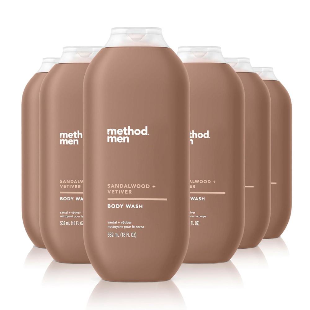 image:imageMethod Men Body Wash Cedar  Cypress Paraben and Phthalate Free 18 FL Oz Pack of 6Sandalwood  Vetiver