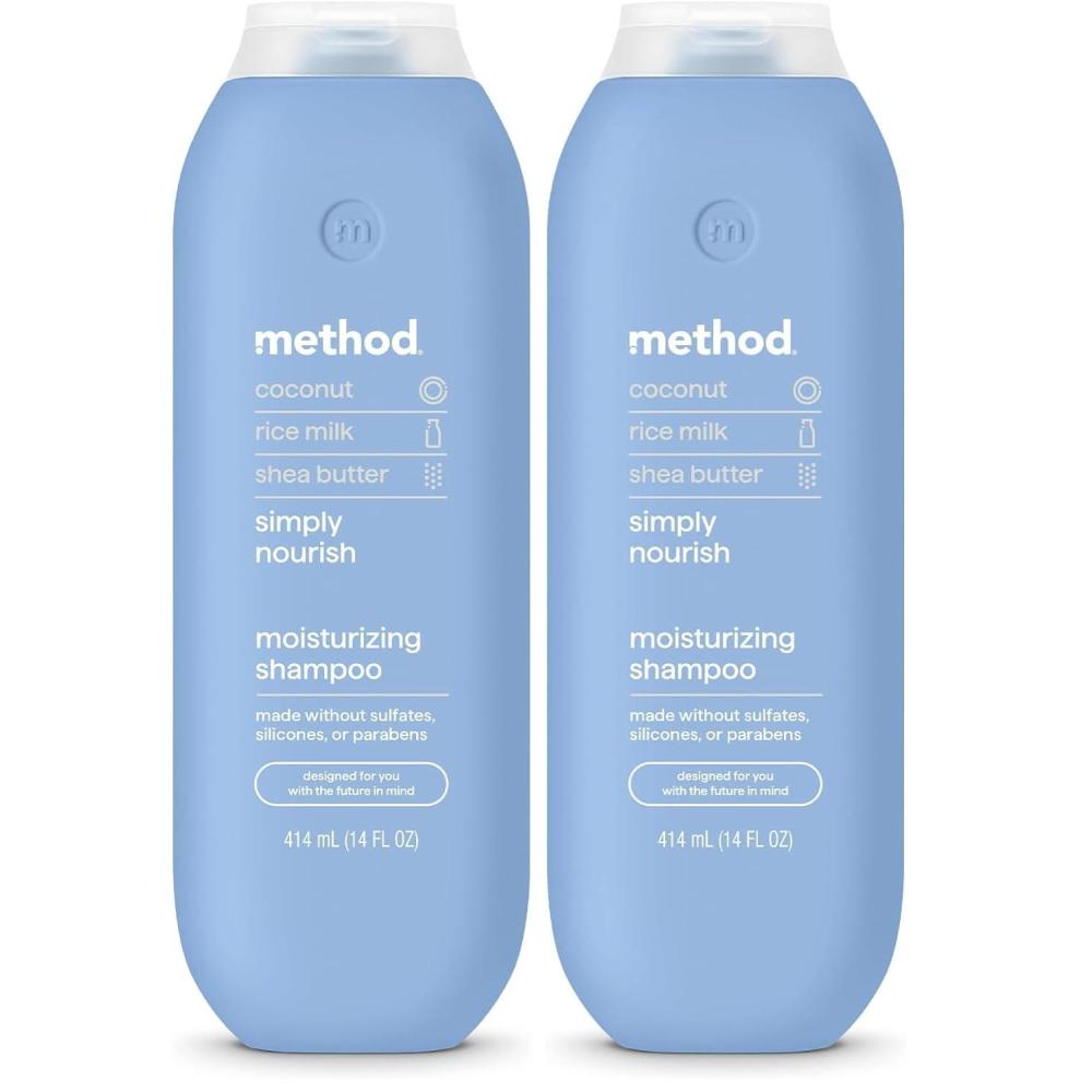 image:imageMethod Moisturizing Shampoo Simply Nourish  Hydrates and Revives Dry Hair Safe for ColorTreated Hair  Sulfate Free and Cruelty Free  14 oz14 Ounce Pack of 2