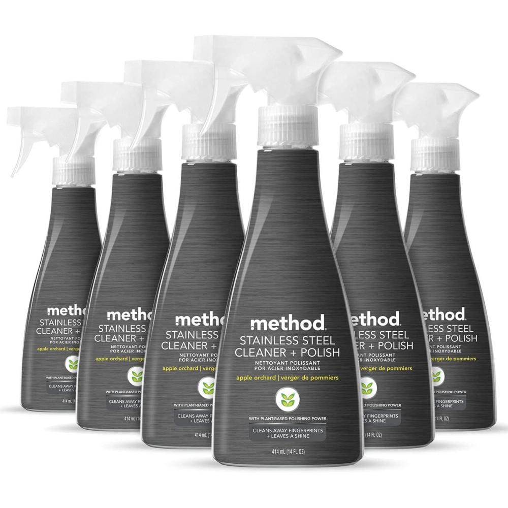 image:imageMethod Stainless Steel Cleaner Polish Apple Orchard Cleans Fingerprints and Smudges 14 FL Oz Pack of 6Cleaner Polish