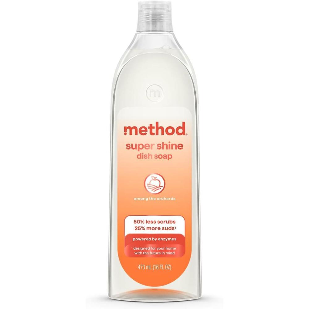 image:imageMethod Super Shine Liquid Dish Soap Powered by Enzymes Free Clear Unscented 16 fl ozAmong the Orchards