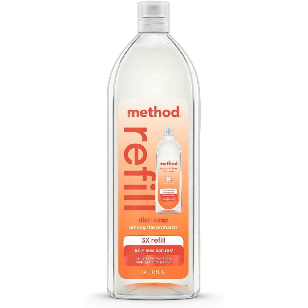 image:imageMethod Super Shine Liquid Dish Soap Refill Powered by Enzymes Dewy Daze Scented 48 fl ozAmong the Orchards