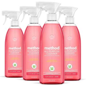 Method All-Purpose Cleaner Spray, Pink Grapefruit, Perfect for Most Counters, Tiles and More, 28 Fl Oz, (Pack of 4)(28 Fl Oz (Pack of 4))