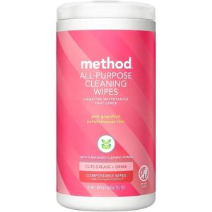Method All-Purpose Cleaning Wipes, Lime + Sea Salt, Multi-Surface, Compostable, 70 Count (Pack of 6)(Citrus)