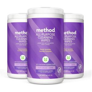 Method All-Purpose Cleaning Wipes, Lime + Sea Salt, Multi-Surface, Compostable, 70 Count (Pack of 6)(French Lavender)
