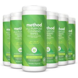 Method All-Purpose Cleaning Wipes, Lime + Sea Salt, Multi-Surface, Compostable, 70 Count (Pack of 6)(Lime + Sea Salt)