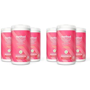 Method All-Purpose Cleaning Wipes, Pink Grapefruit, Multi-Surface, Compostable, 70 Count (Pack of 3)(70 Count (Pack of 6))