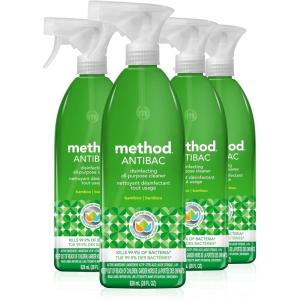 Method Antibacterial All Purpose Cleaner Spray, Wildflower, Kills 99.9% of Household Germs, 28 fl oz (Pack of 8)(Bamboo)