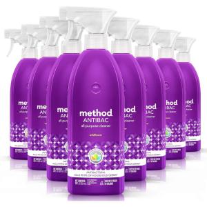 Method Antibacterial All Purpose Cleaner Spray, Wildflower, Kills 99.9% of Household Germs, 28 fl oz (Pack of 8)(Wildflower)