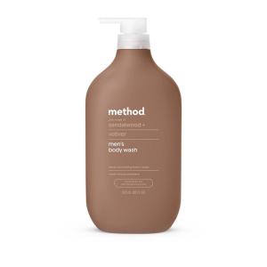 Method Body Wash, Wind Down, Paraben and Phthalate Free, 28 FL Oz (Pack of 1)(Sandalwood + Vetiver)