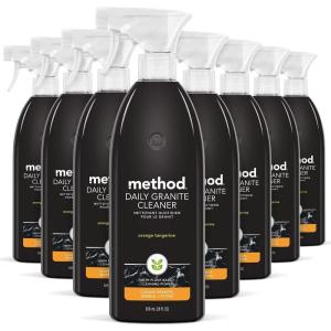 Method Daily Granite Cleaner Spray, Apple Orchard, Cleaning Agent for Granite, Marble, and Other Sealed Stone, 28 fl oz Spray Bottles (Pack of 8)(Orange Tangerine)