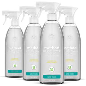 Method Daily Shower Cleaner Spray, & Spray and Walk Away, Eucalyptus Mint Scent, 28 Fl Oz, (Pack of 4), Packaging May Vary(Eucalyptus Mint)