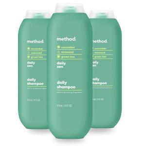 Method Daily Zen Shampoo – Daily Clean for All Hair Types, Softens and Nourishes Hair, Color Safe – Sulfate Free – 14 oz, Pack of 3(Shampoo)