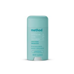 Method Deodorant, Pure Peace, Rose Water, Peonies + Pink Sea Salt notes, 24 Hour Odor Protection, 2.65 oz(Coco Twist)