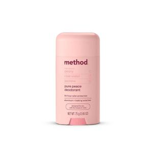 Method Deodorant, Pure Peace, Rose Water, Peonies + Pink Sea Salt notes, 24 Hour Odor Protection, 2.65 oz(Pure Peace)