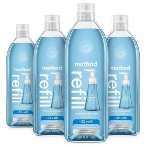 Method Foaming Hand Soap Refill, Sea Minerals, Recyclable Bottle, 28 oz, (Pack of 1) (Packaging May Vary)(28 Fl Oz (Pack of 4))