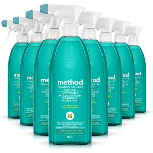 Method Foaming Tub + Tile Cleaner, Cleans Mold + Mildew Stains, Eucalyptus Mint Scent, 28 Fl Oz (Pack of 8)(28 Fl Oz (Pack of 8))
