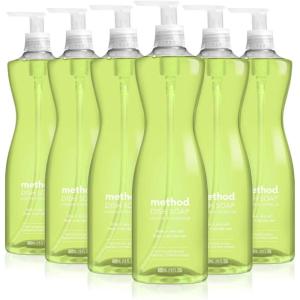 Method Gel Dish Soap Refill, Lime + Sea Salt Scent, Powerful Cleaning Formula, Large Refill Tub, Cuts Through Grease, 54 Fl Oz (Pack of 4)(18 Fl Oz (Pack of 6))
